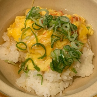 土鍋で　カニカマで天津飯